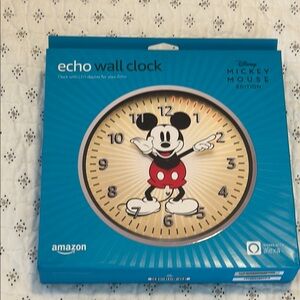 New! Disney Mickey Mouse Amazon Alexa Wall Clock NIB